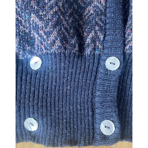 Tricots St Raphael 100% Virgin‎ Wool  Cardigan Sweater SM Herringbone Pearl VTG - Picture 3 of 11